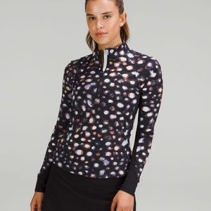 Lululemon NWOT Haze dot invers orange multi. Mimic half-zip long sleeve shirt